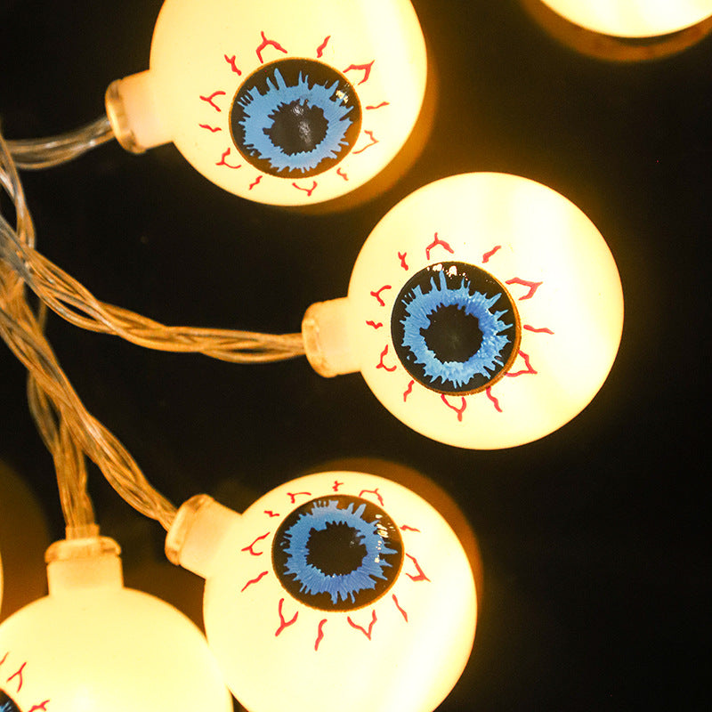 Halloween LED Eyeball Light String 10 Pcs LED Ghost Eye Light Warm Cold