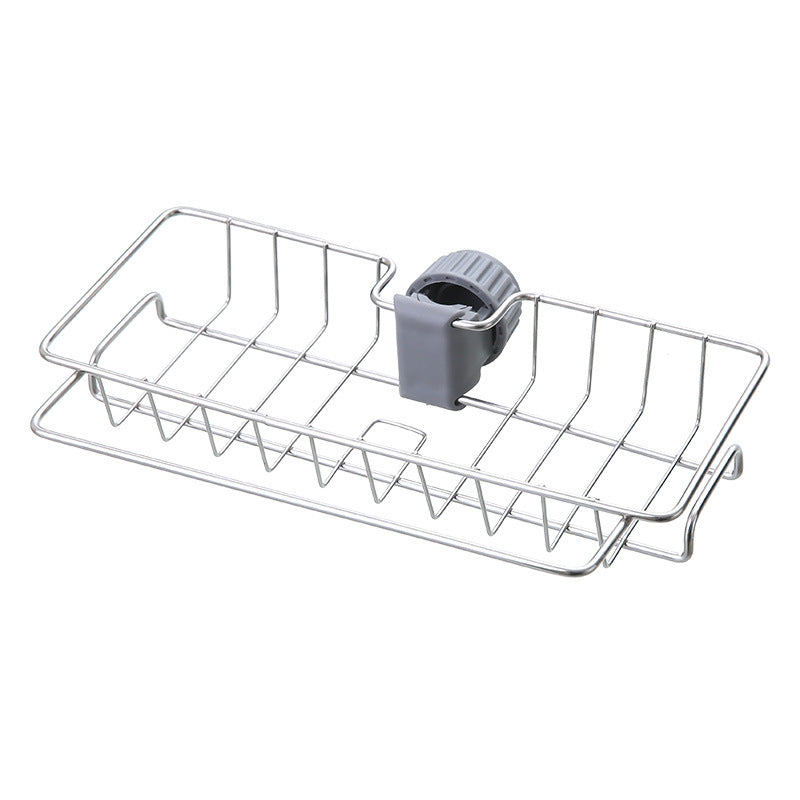 Kitchen Storage Stainless Steel Faucet Rack Hanging Basket Sponge Drain Rack Sink Storage Rack Rag Rack