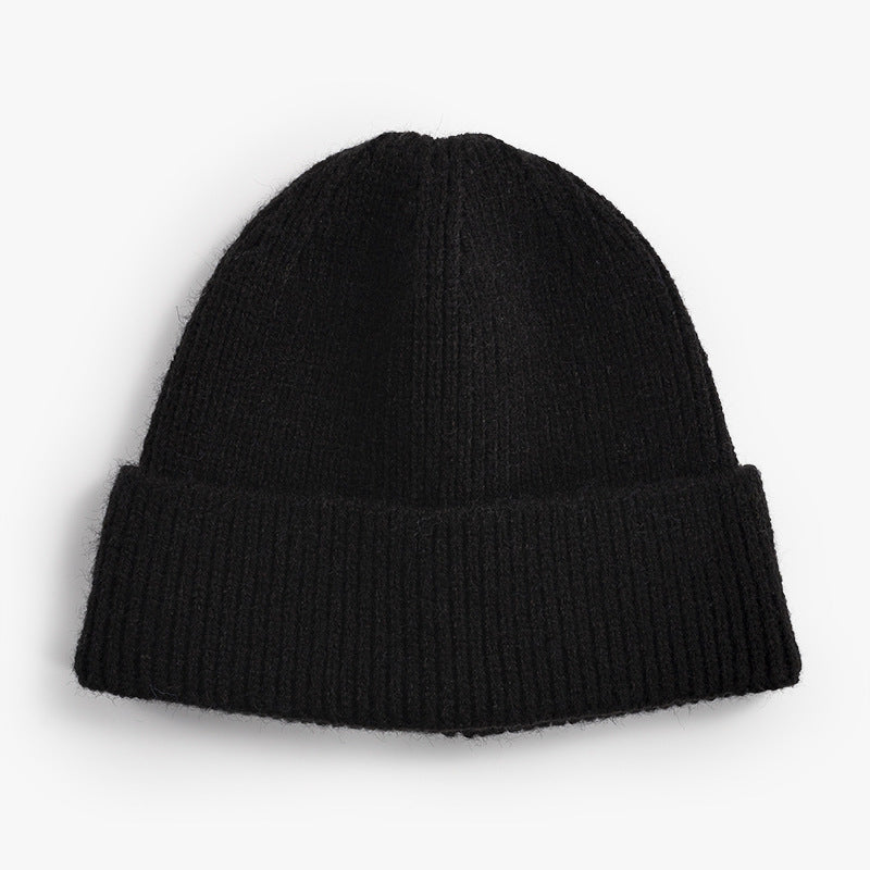 Winter Thick Warm Knitted Hat for Men, Cycling Windproof Ear Protection Beanie, Solid Color Woolen Hooded Hat