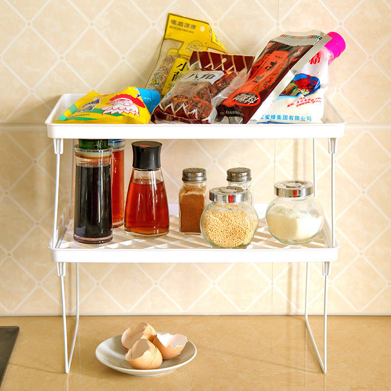 Shelf Rack Bathroom Storage Rack Kitchen Items Organizer Rack Foldable Sundries Rack Storage Shelf