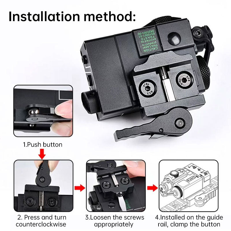 MINI-A2 PEQ15 Laser & Tactical Light - 20MM Picatinny Rail Mount, Red/Green.