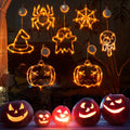 Halloween Window Hanging LED Lights Spider Pumpkin Hanging Ghost Horror