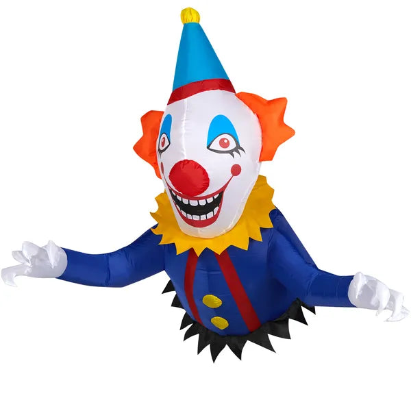 3.3 FT Halloween Inflatable Clown Broke Out From Window Outdoor Decorations