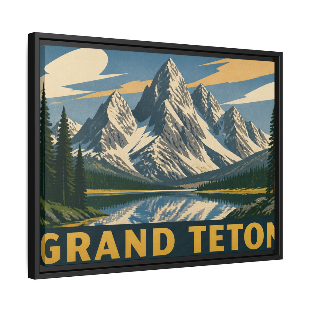 Grand Teton Vintage Travel Poster Canvas Wall Art Print Ready to Hang