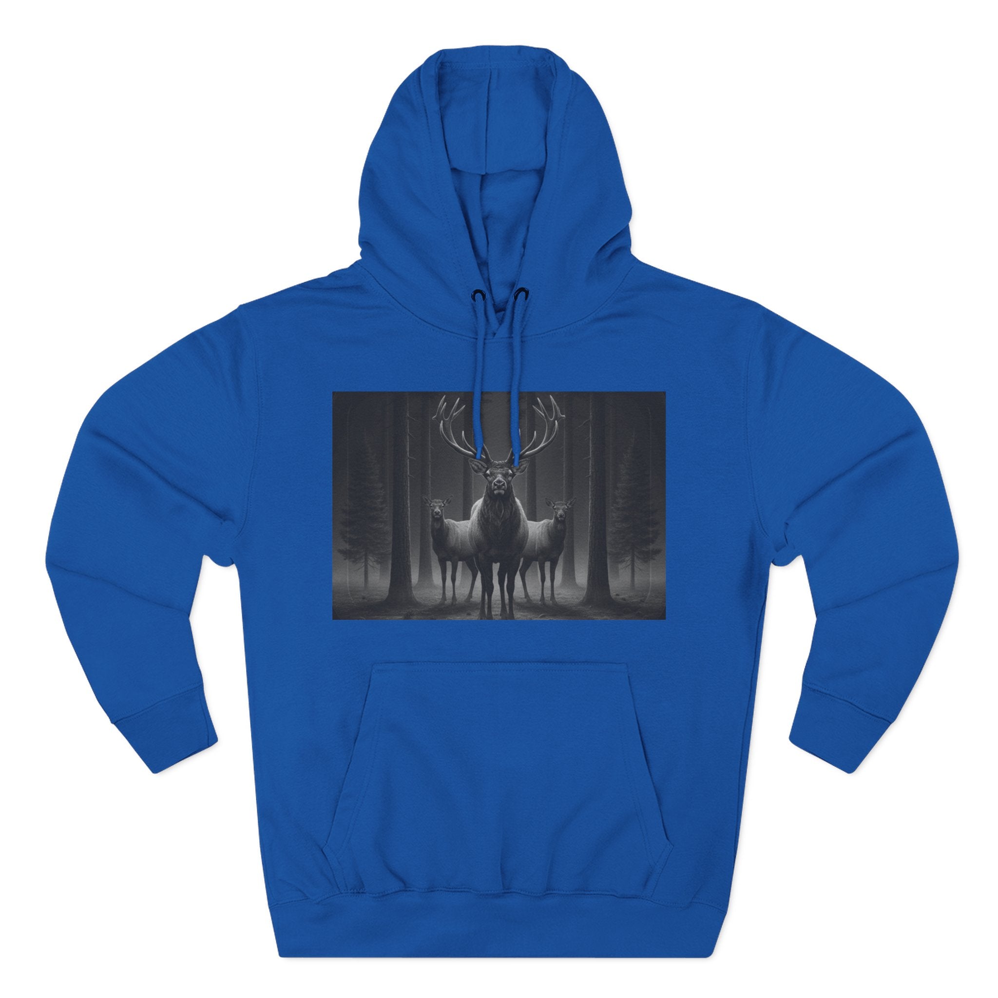 Mystic Stag Hoodie — Dark Forest Elk Trio Graphic Fleece