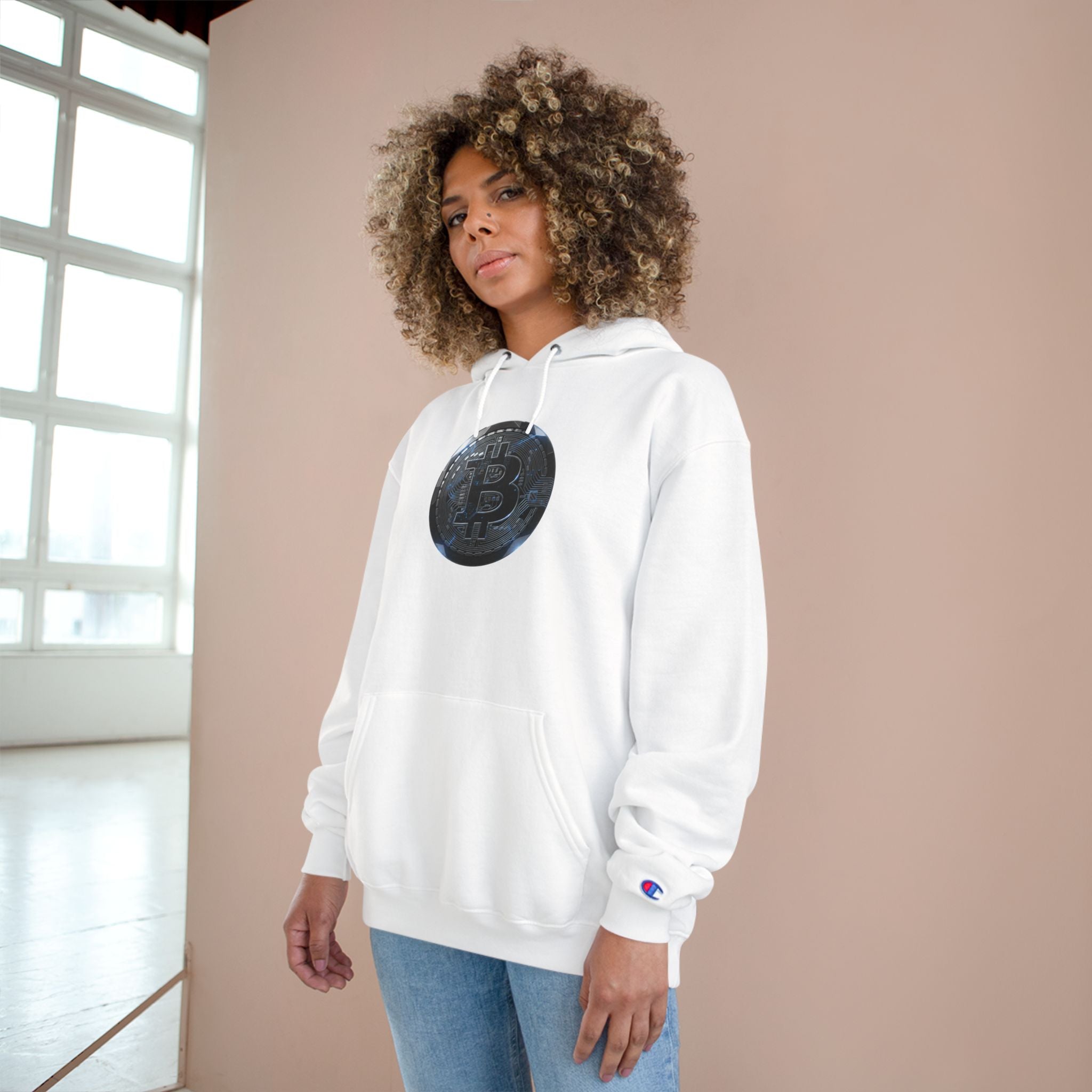 Bitcoin Coin Hoodie — Crypto Logo Champion Hoodie