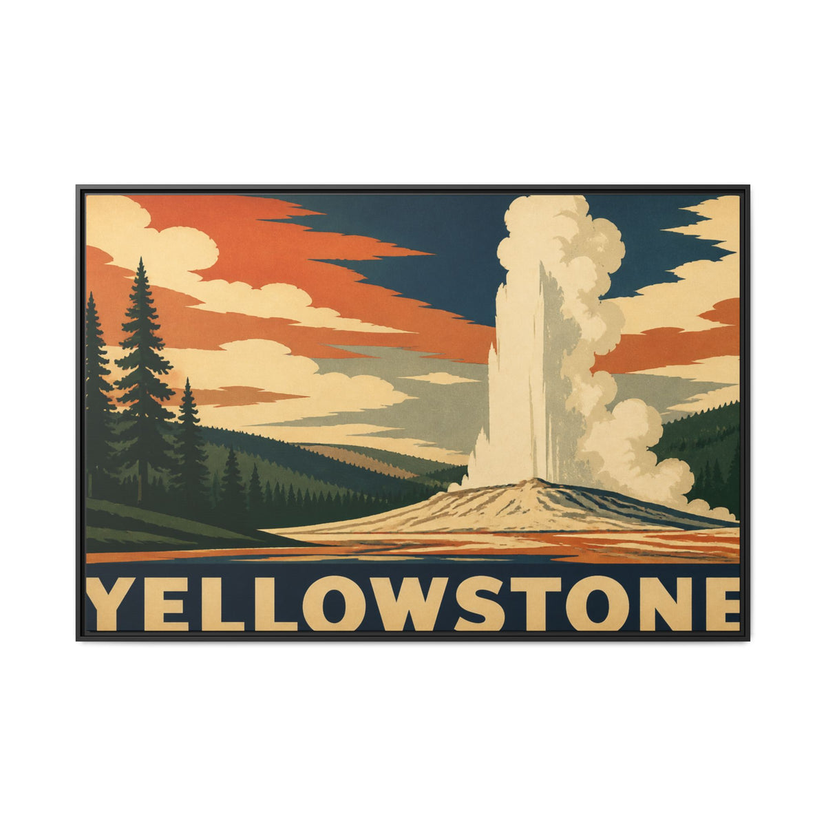Yellowstone Vintage Travel Poster Canvas Wall Art Print Ready to Hang