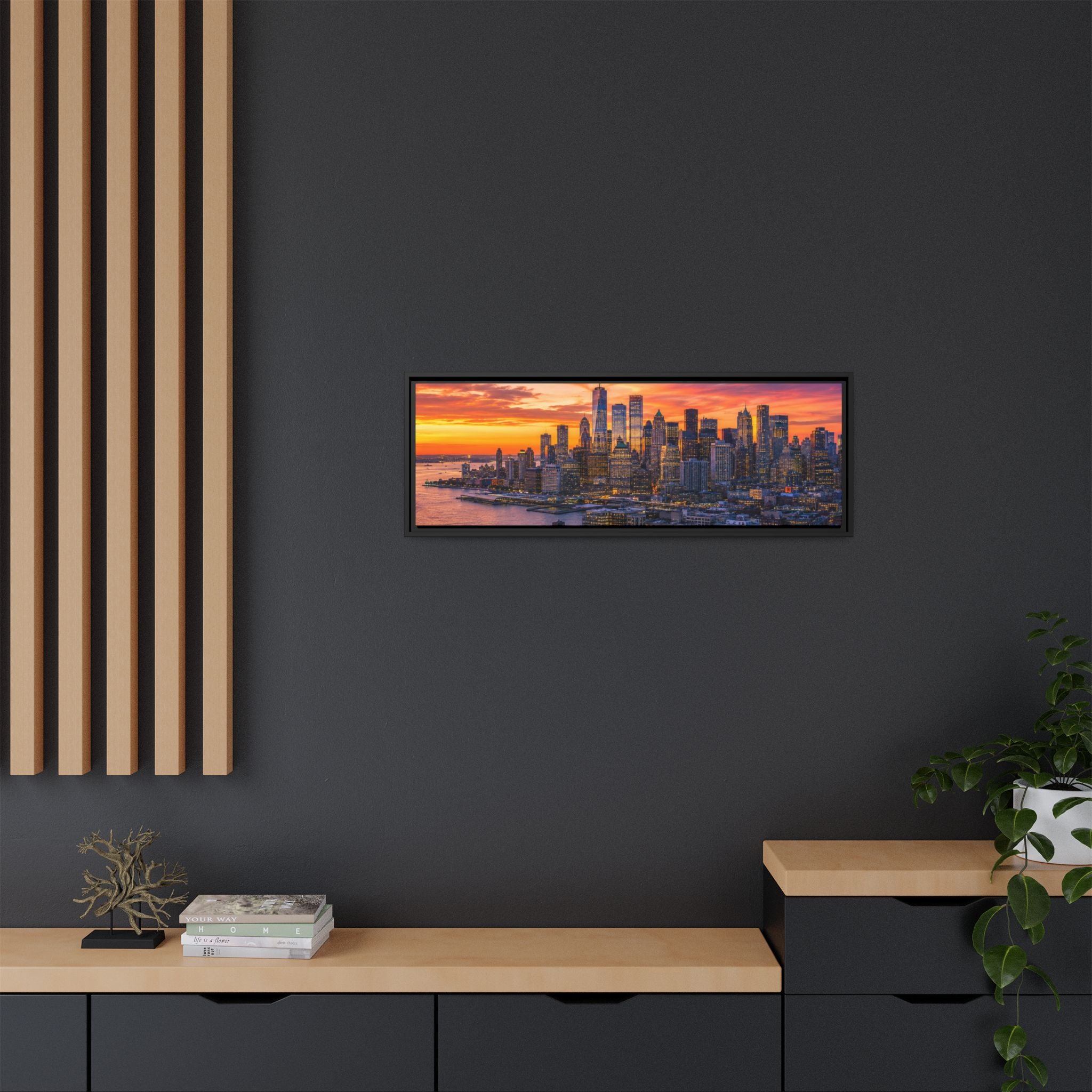 New York City Stunning — Vibrant Skyline Sunset Canvas Wall Art