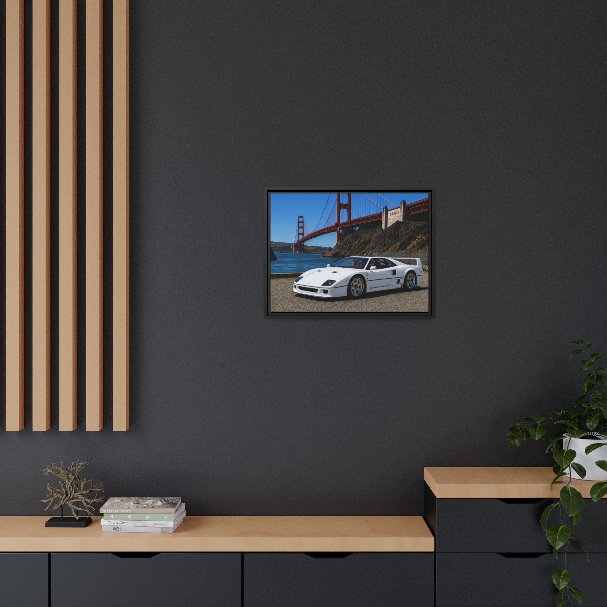 Ferrari F40 1987 Canvas Print — Golden Gate Bridge - Stunning Photo