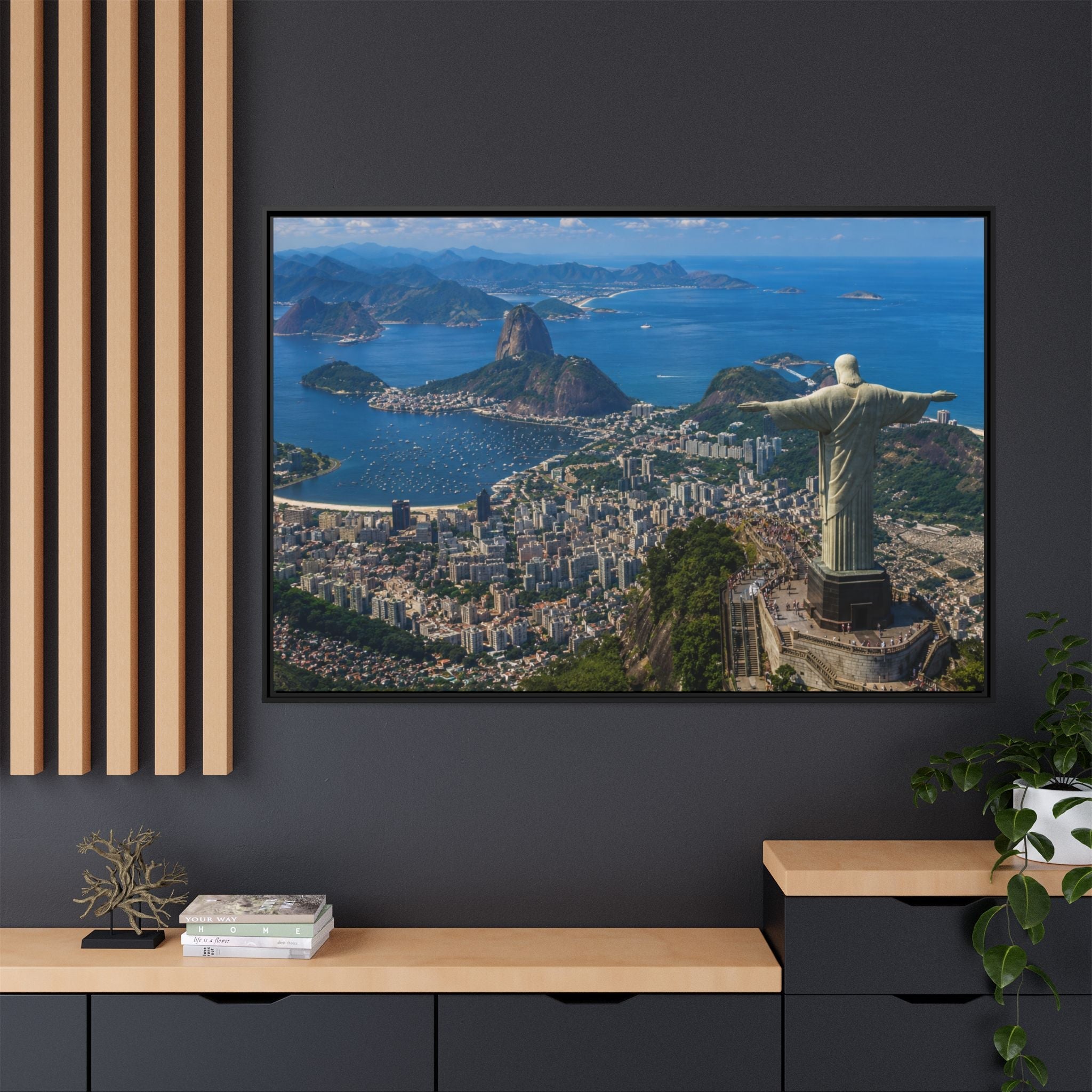 Rio de Janeiro Matte Canvas Print — Framed Wall Art of Christ the Redeemer & Sugarloaf Bay