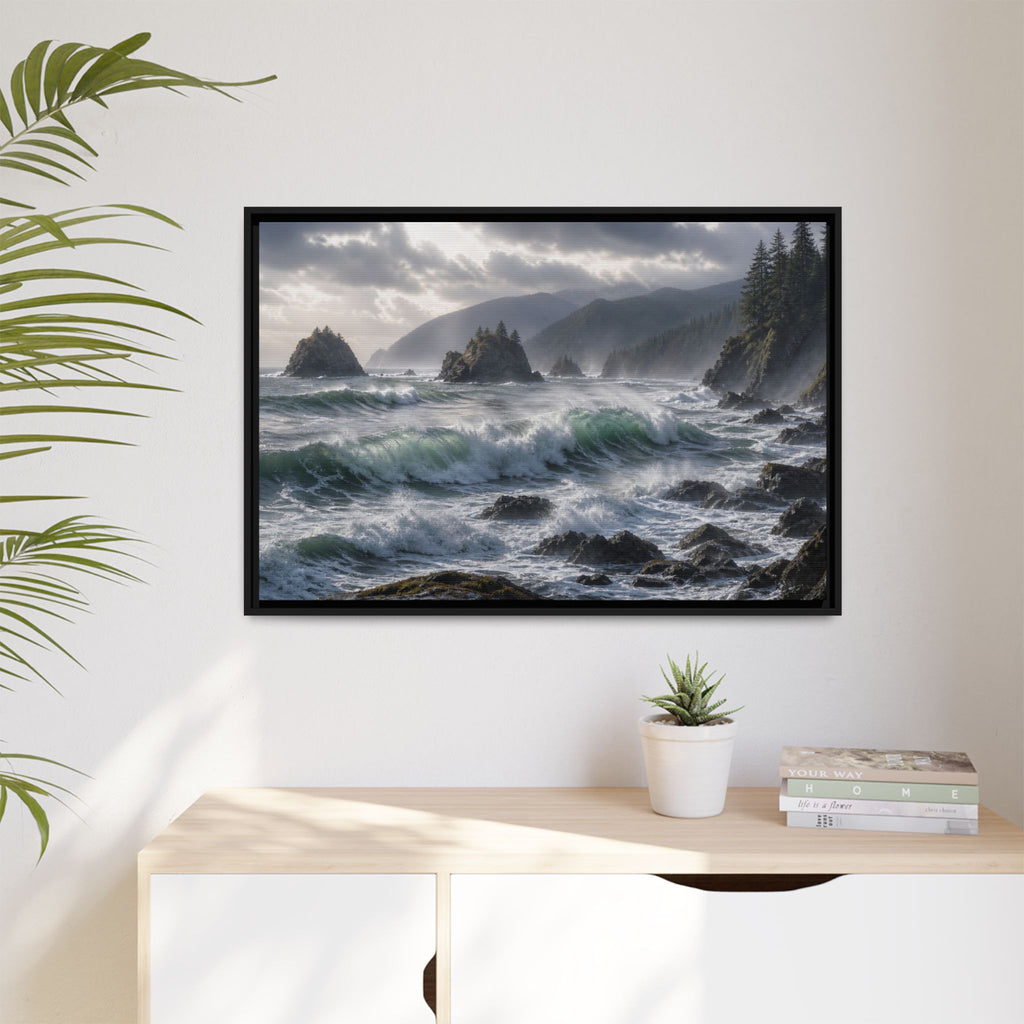 Oregon Coast Waves Canvas Wall Art Print Ready to Hang