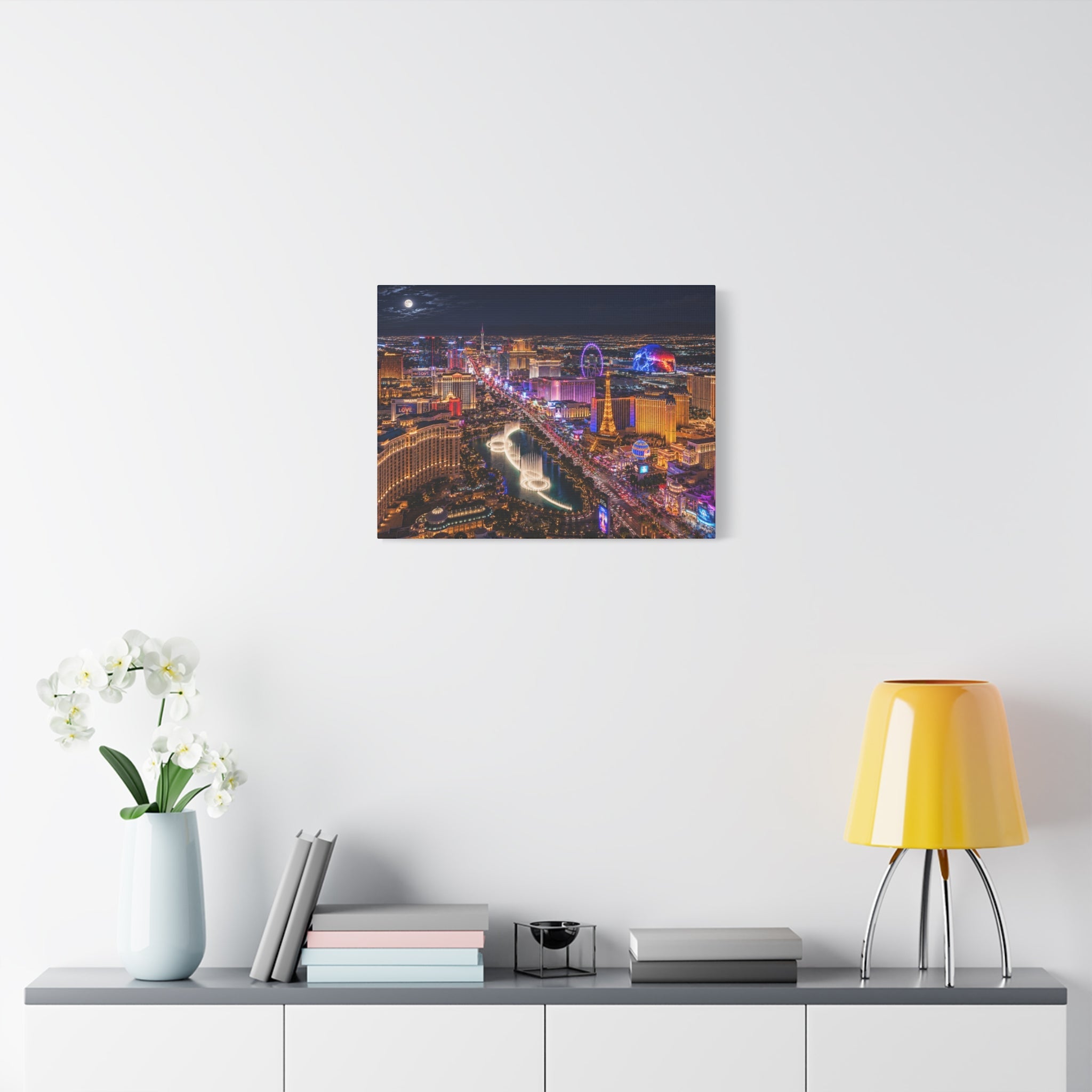 Las Vegas Strip Nightscape Matte Canvas Print — Stunning Vibrant Art