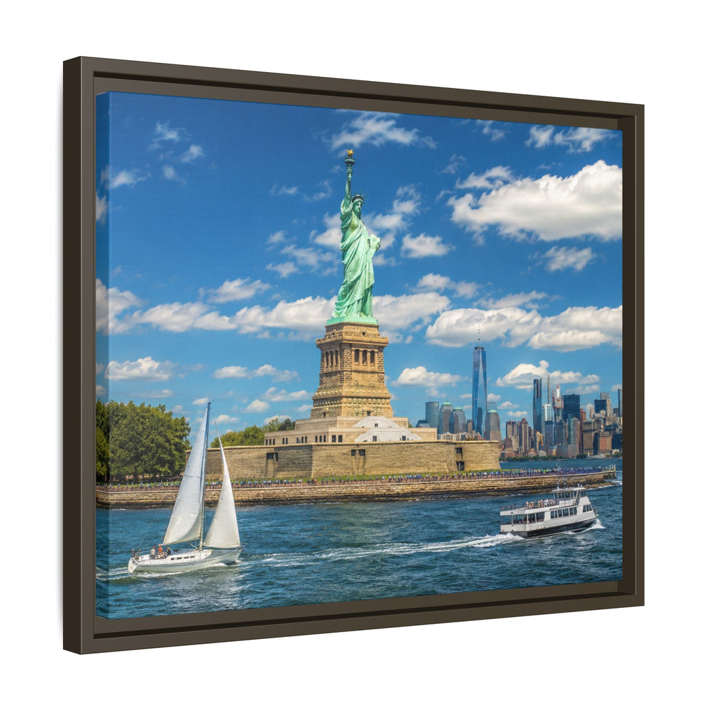 Statue of Liberty Matte Framed Canvas Print — New York City Landmark Wall Art