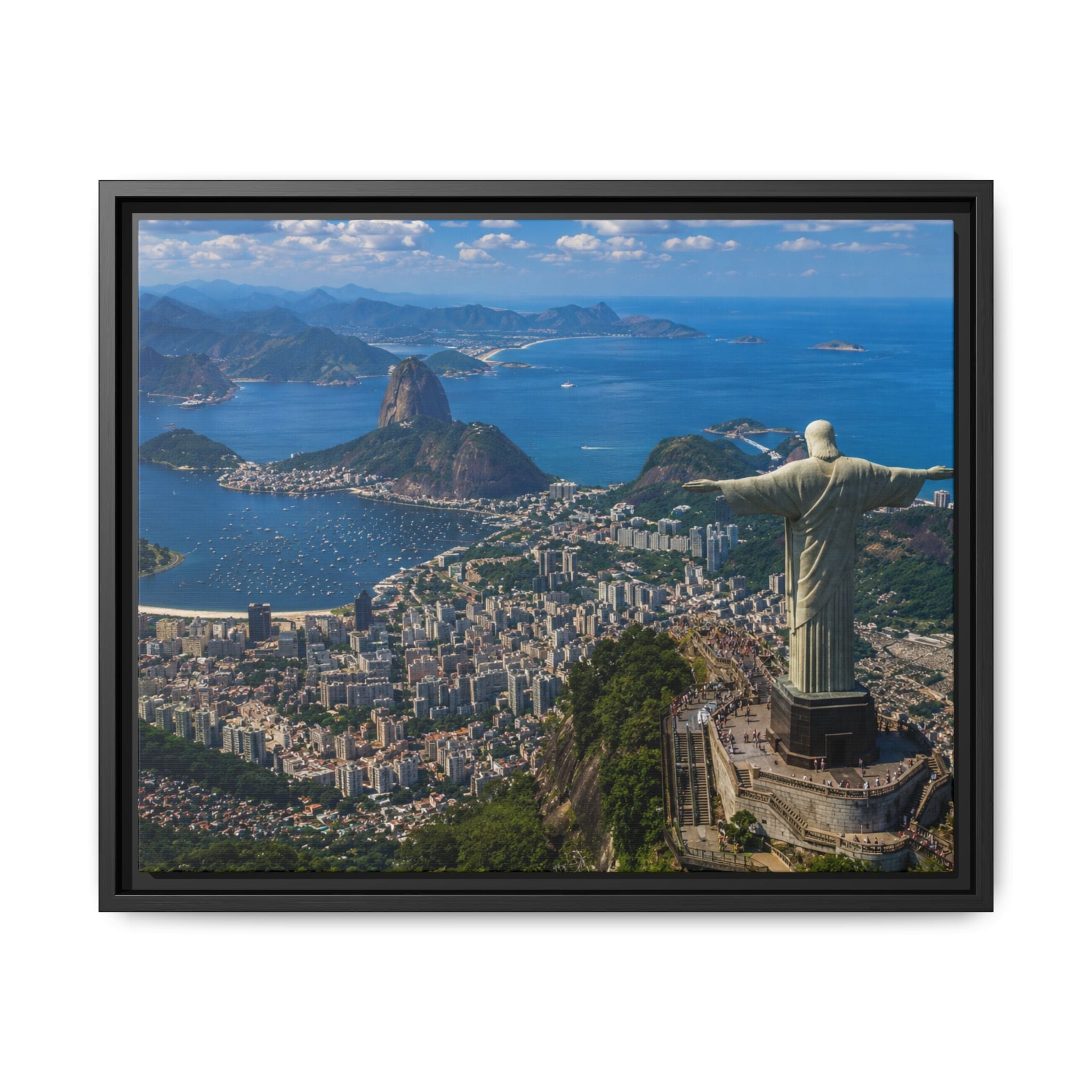 Rio de Janeiro Matte Canvas Print — Framed Wall Art of Christ the Redeemer & Sugarloaf Bay