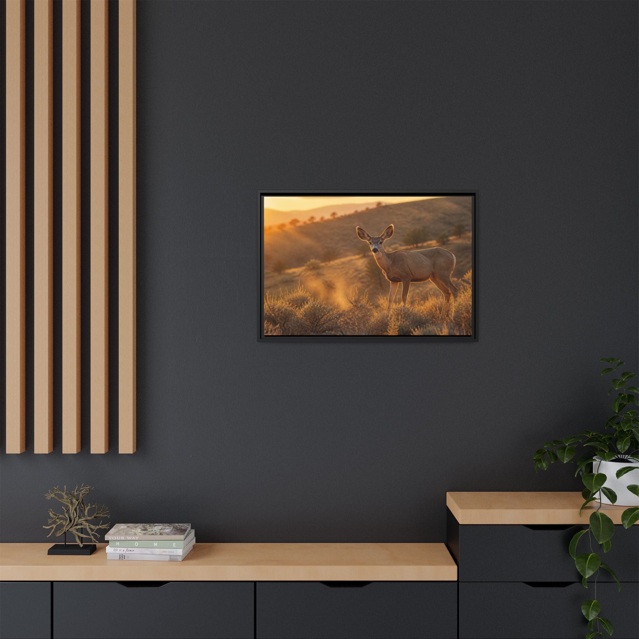 Mule Deer Golden Hour Canvas Wall Art Print Ready to Hang