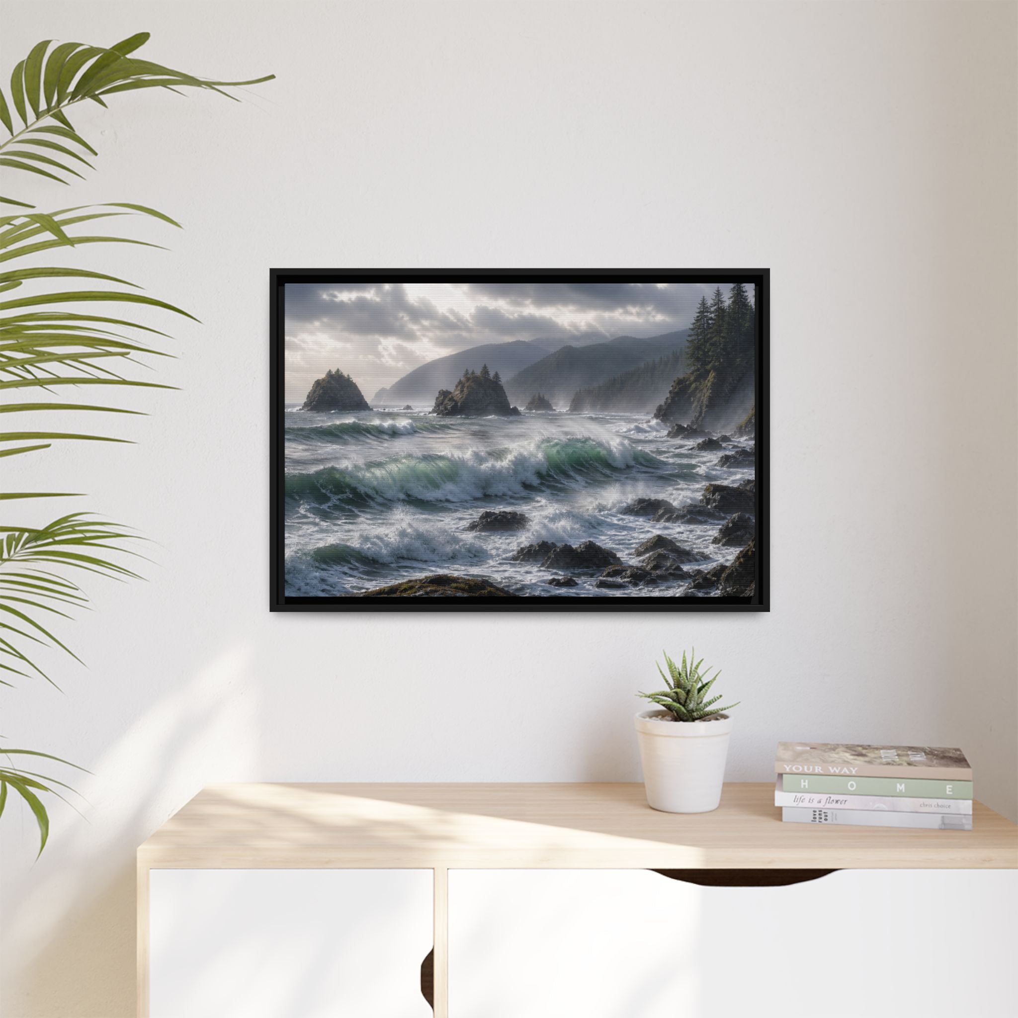 Oregon Coast Waves Canvas Wall Art Print Ready to Hang