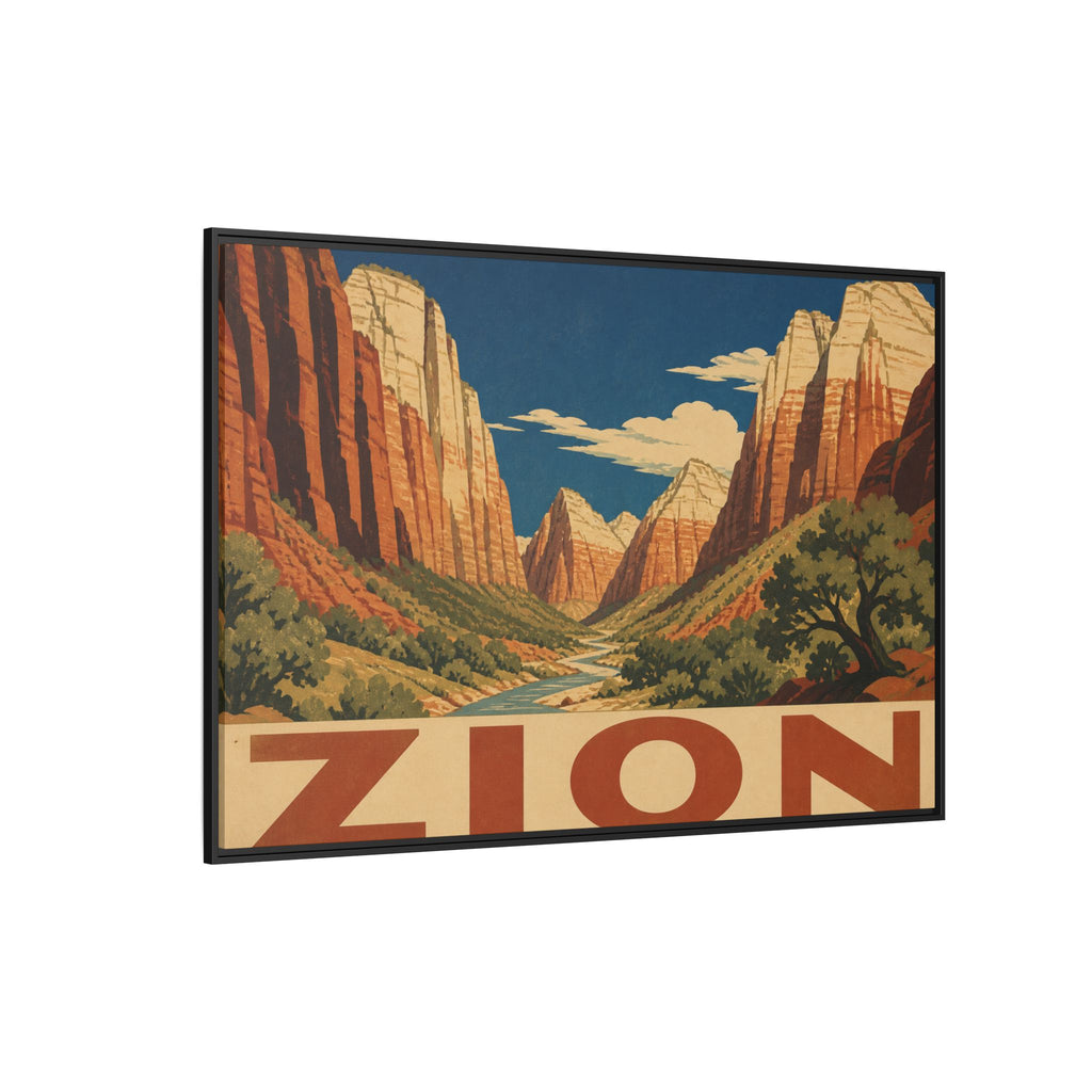 Zion Vintage Travel Poster Canvas Wall Art Print Ready to Hang
