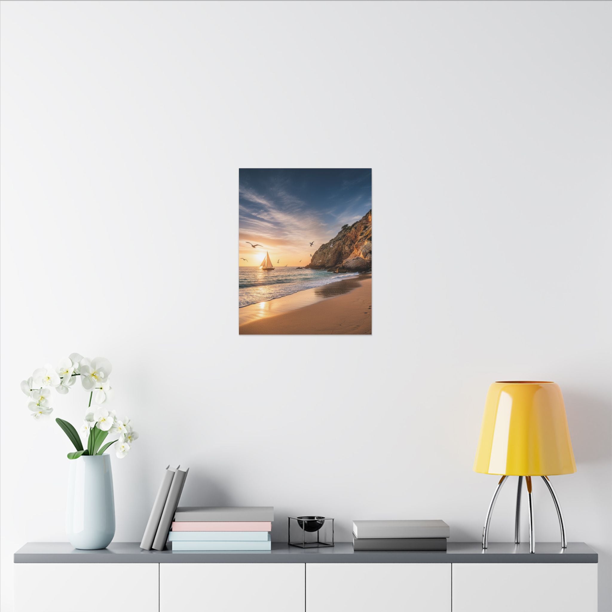Seaside Sunset Sail Canvas