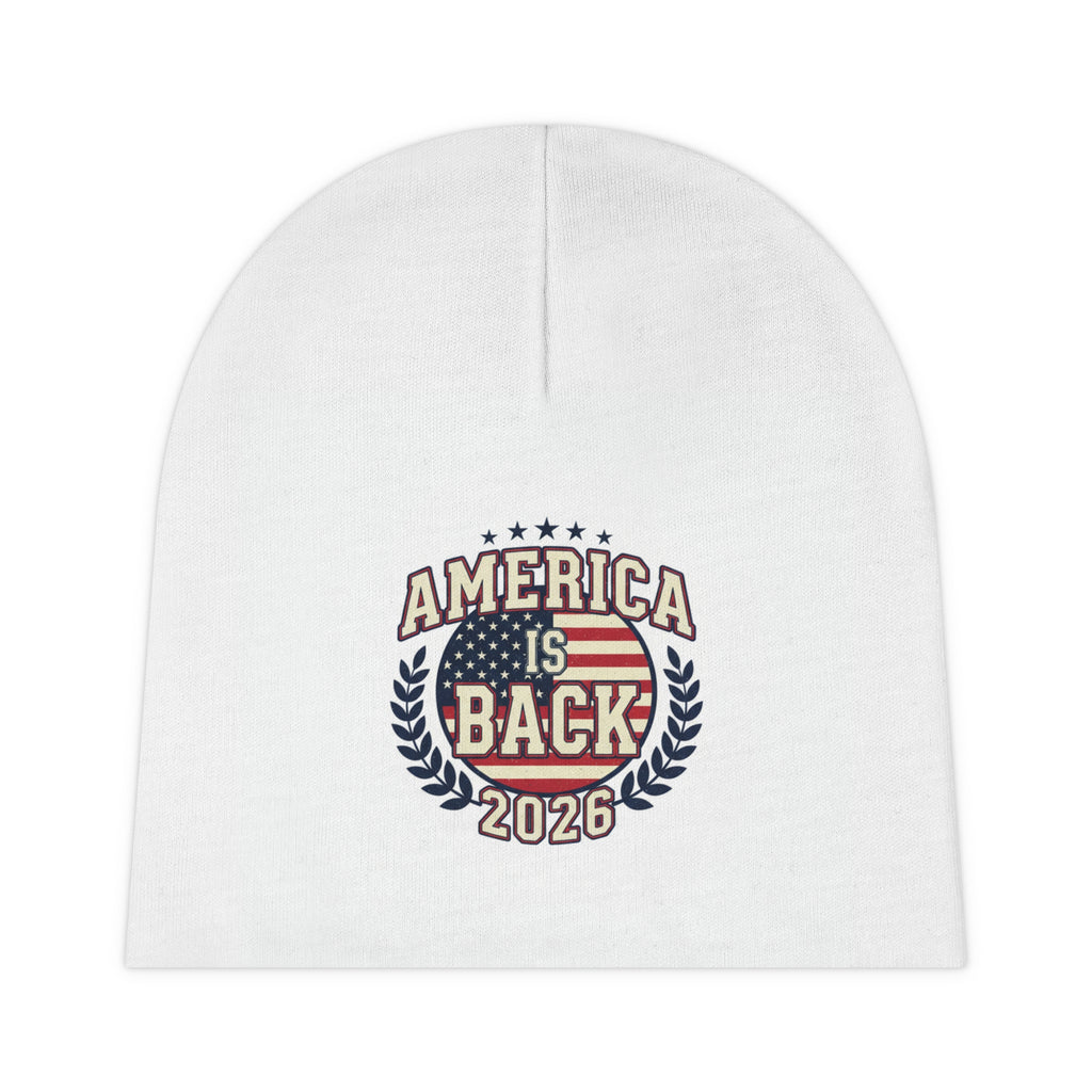 Baby Beanie — "America Is Back 2026" Patriotic Infant Cap