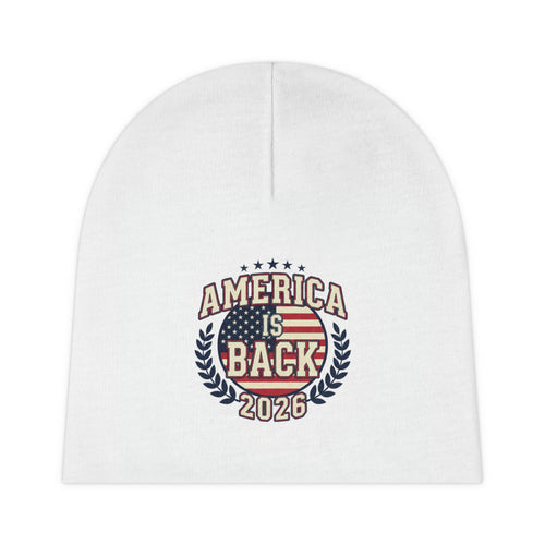 Baby Beanie — "America Is Back 2026" Patriotic Infant Cap