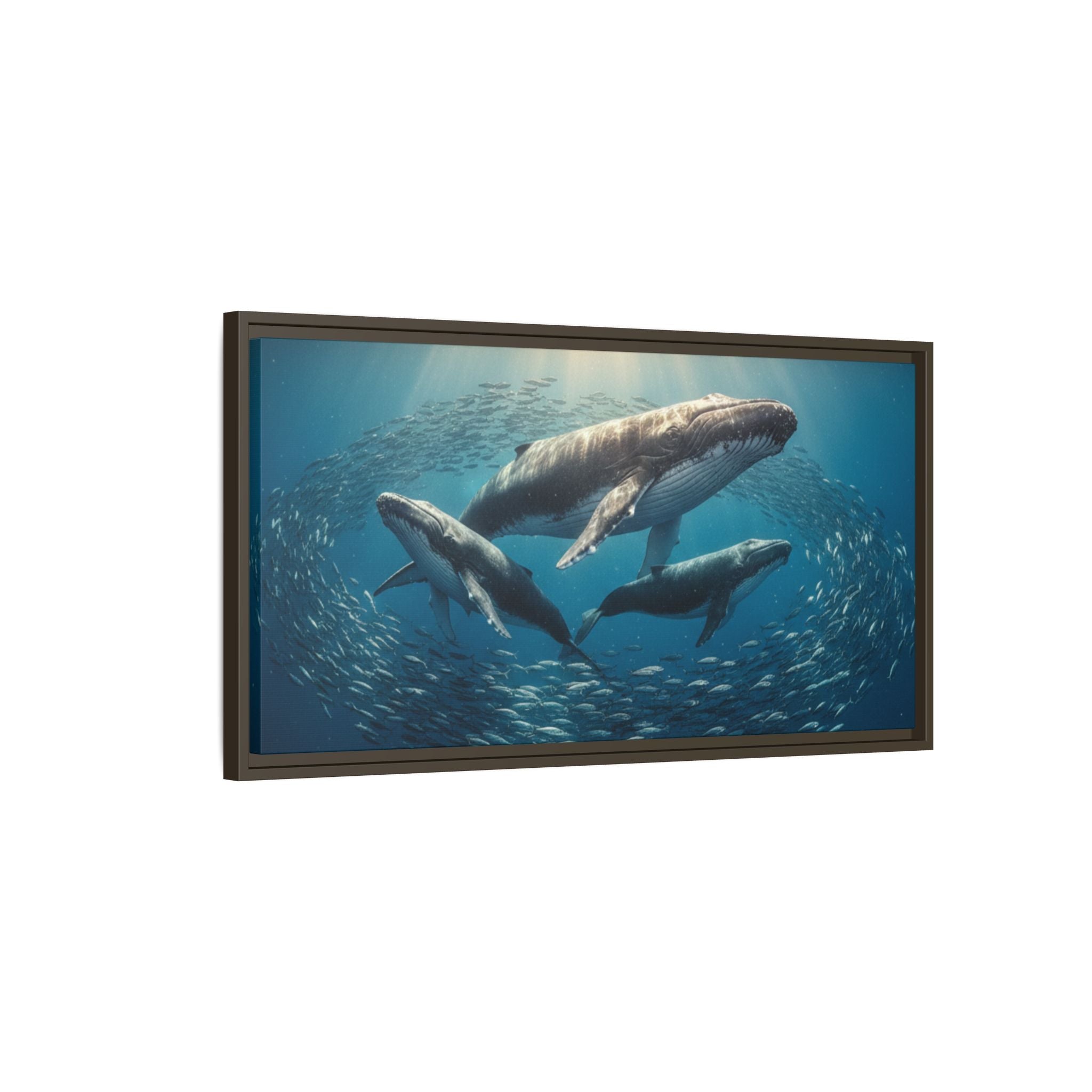 Whale Family Canvas Wall Art - Framed - Stunning