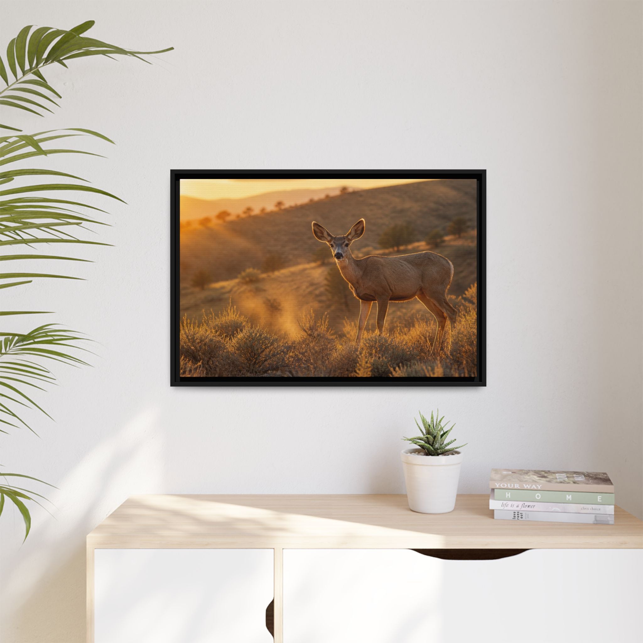 Mule Deer Golden Hour Canvas Wall Art Print Ready to Hang