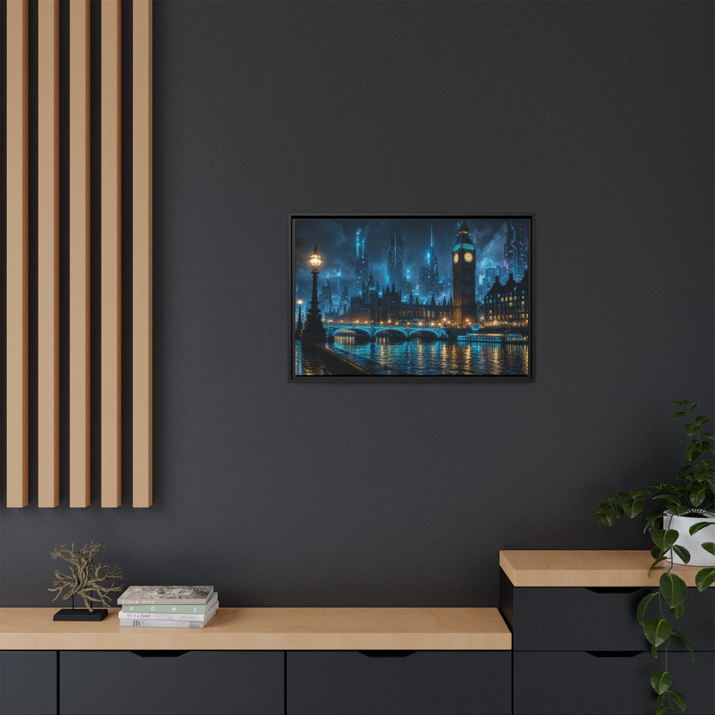 London Thames Night Canvas Wall Art Print Ready to Hang