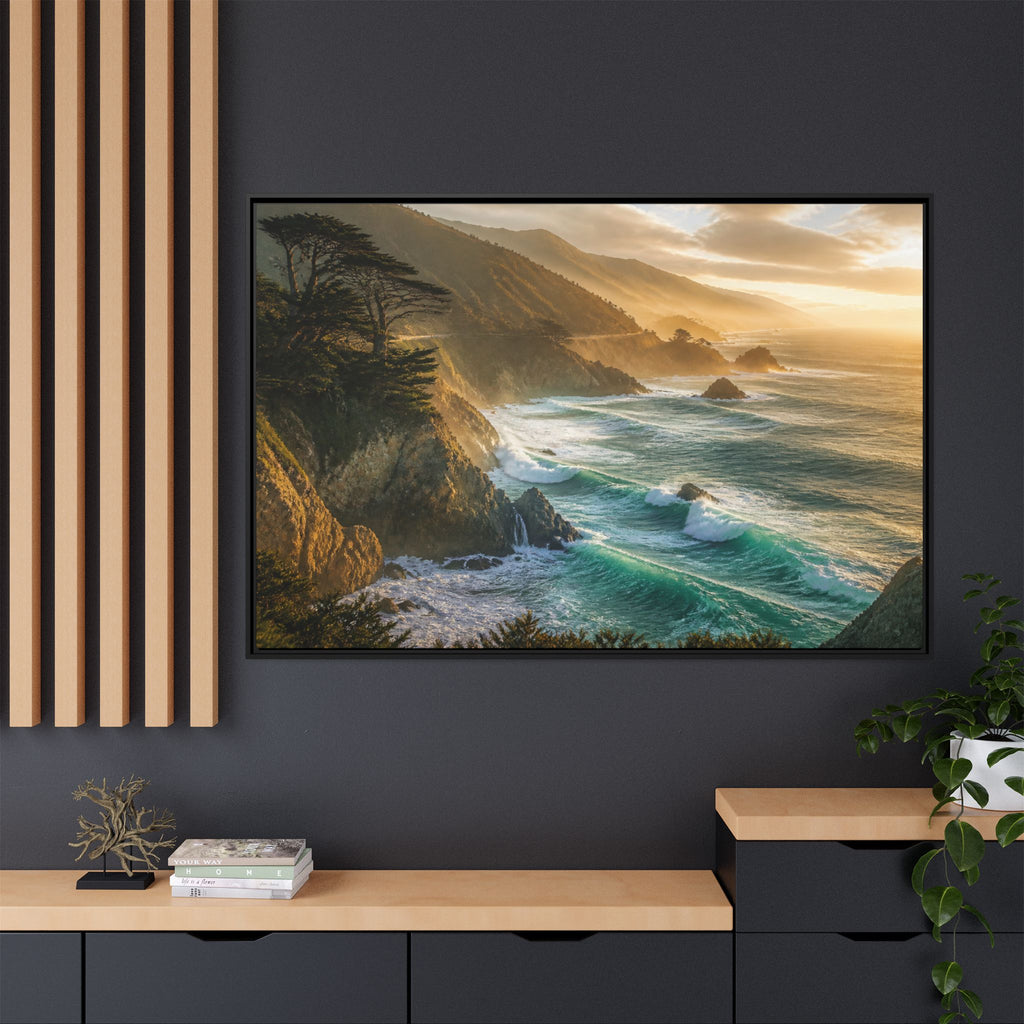 Big Sur Coastal Waves Canvas Wall Art Print Ready to Hang