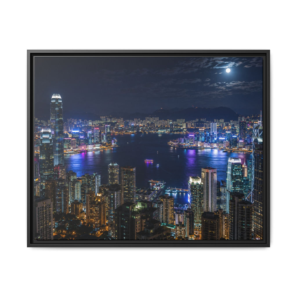 Hong Kong Night City Skape — Nighttime Harbor Skyline - stunning image