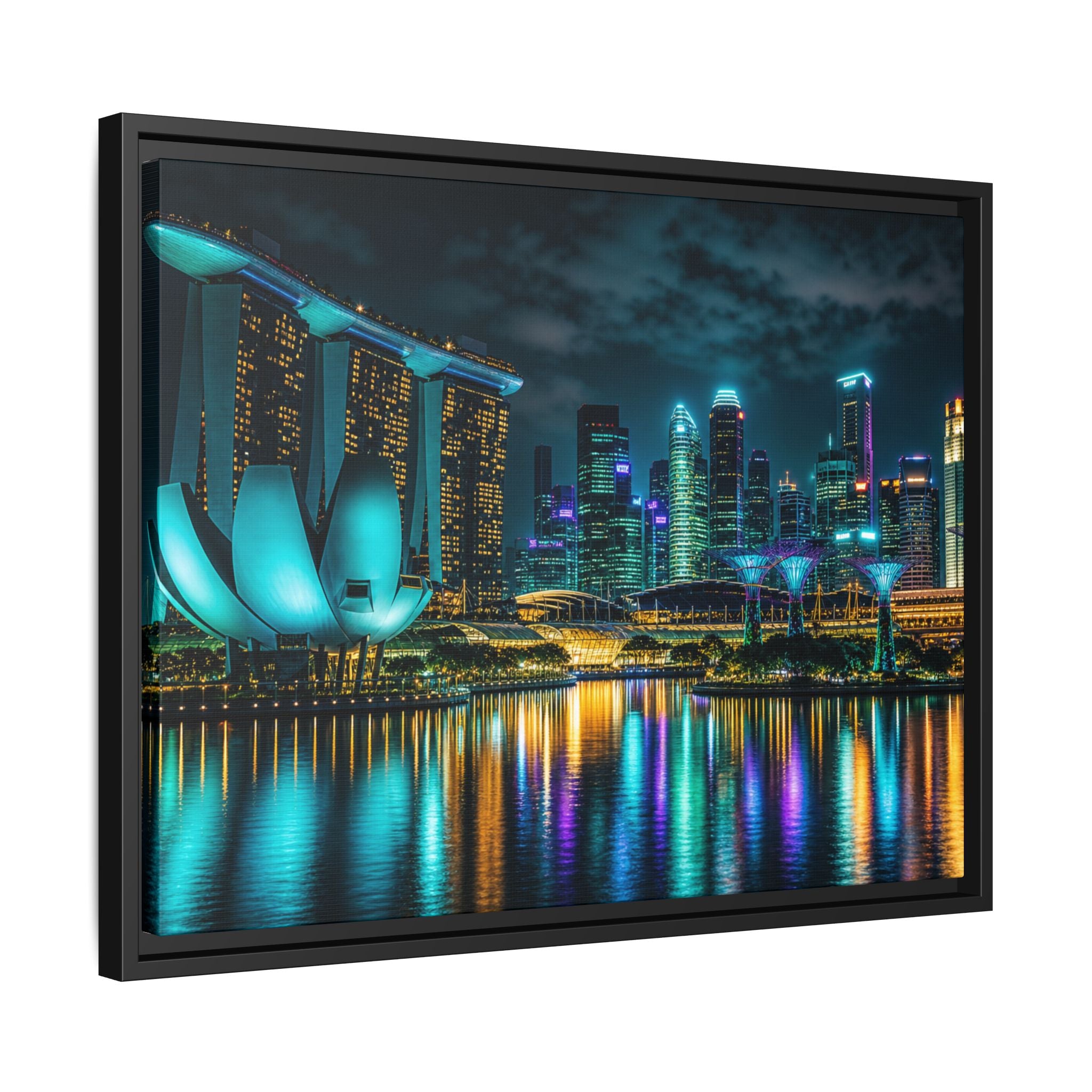 Singapore Marina Bay Night Canvas Wall Art Print Ready to Hang
