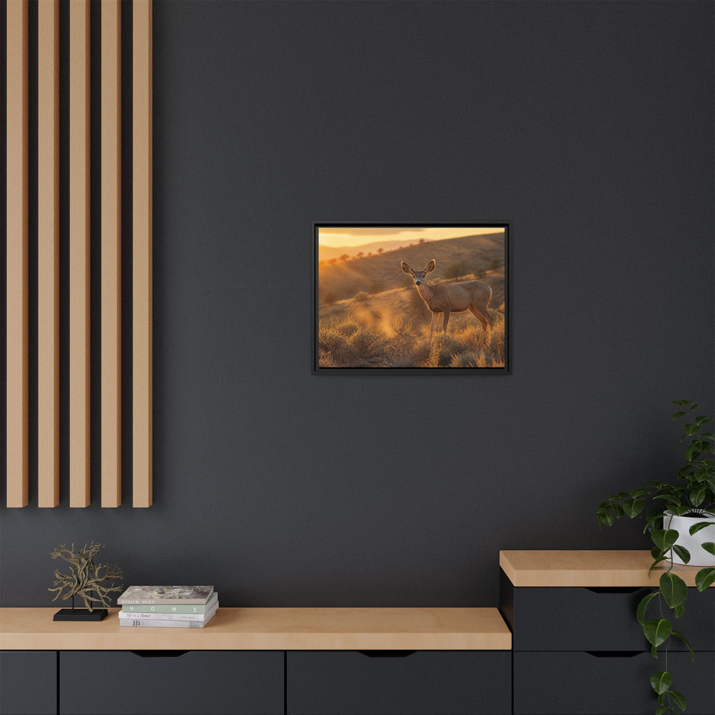 Mule Deer Golden Hour Canvas Wall Art Print Ready to Hang