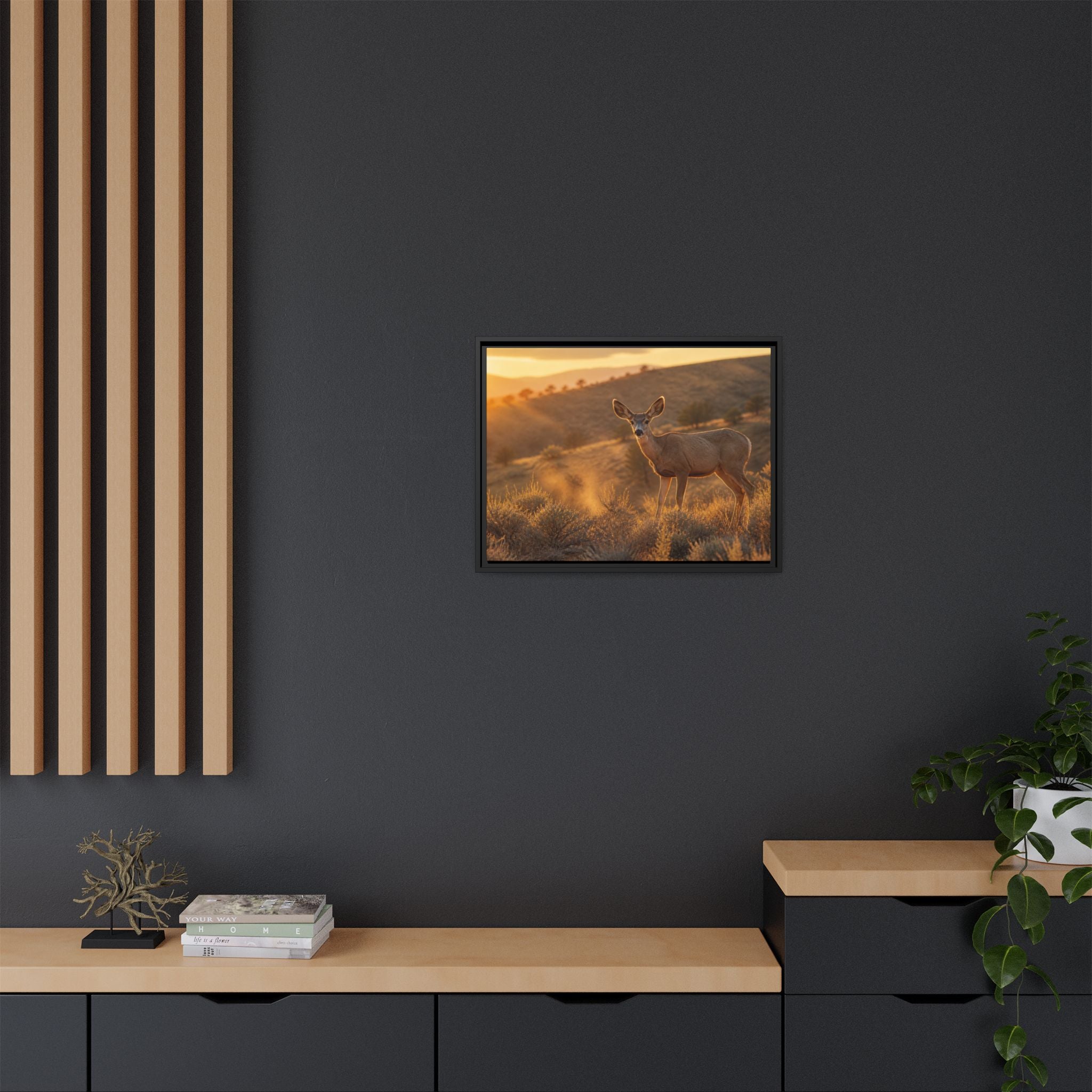 Mule Deer Golden Hour Canvas Wall Art Print Ready to Hang