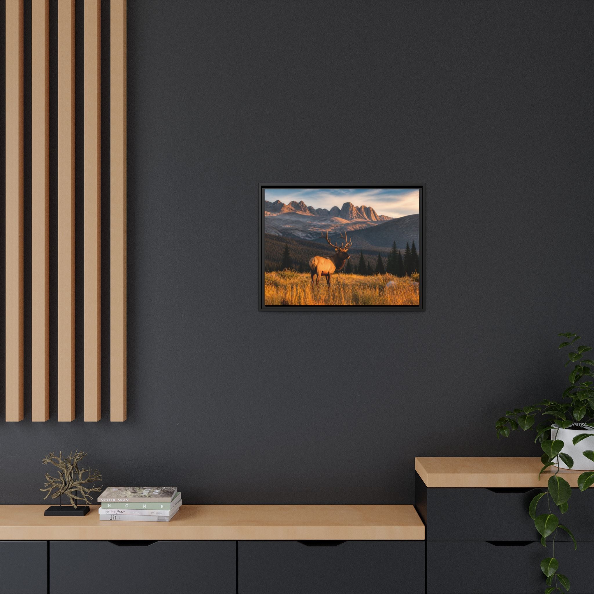 Elk Golden Hour Canvas Wall Art Print Ready to Hang