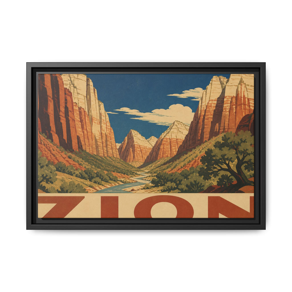 Zion Vintage Travel Poster Canvas Wall Art Print Ready to Hang