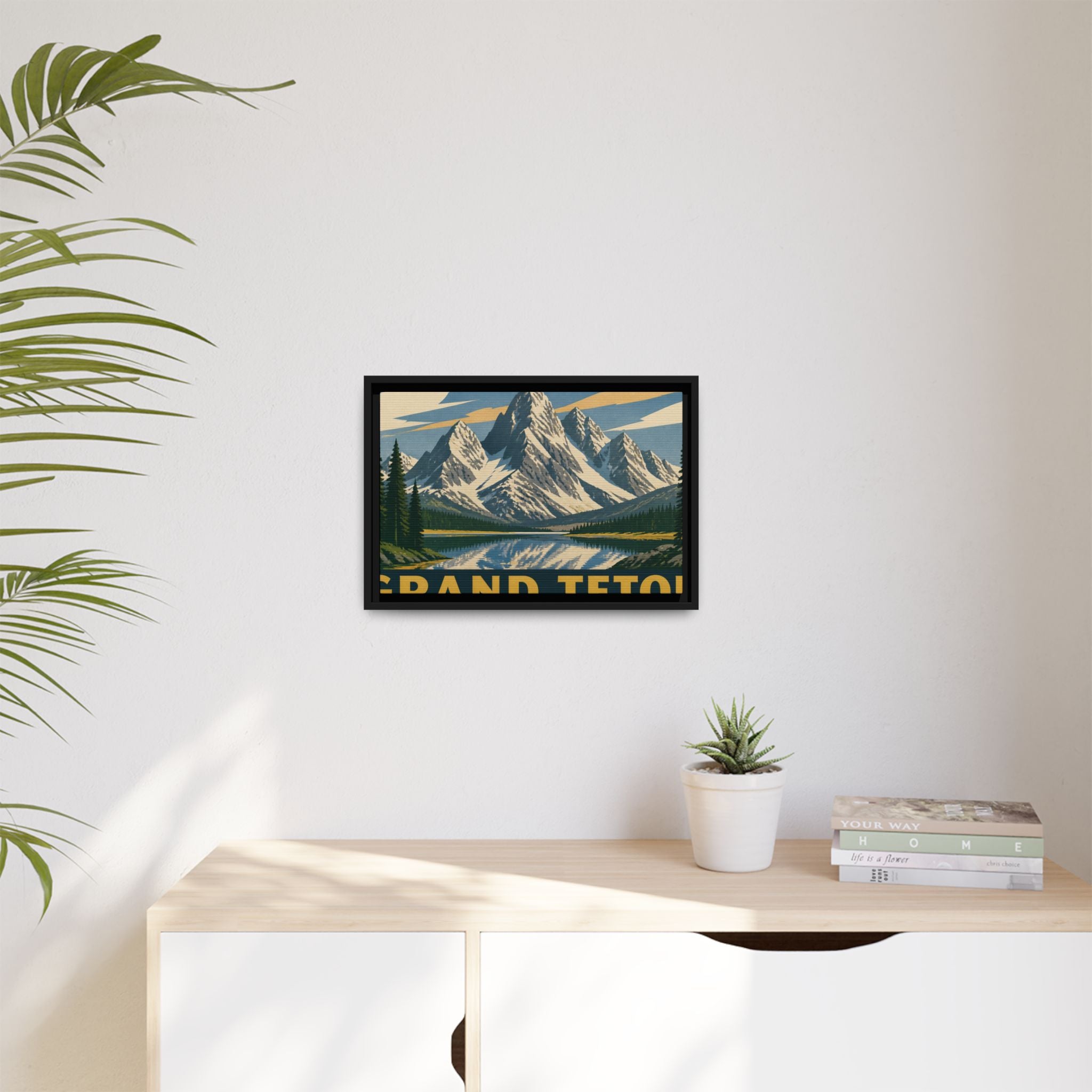 Grand Teton Vintage Travel Poster Canvas Wall Art Print Ready to Hang