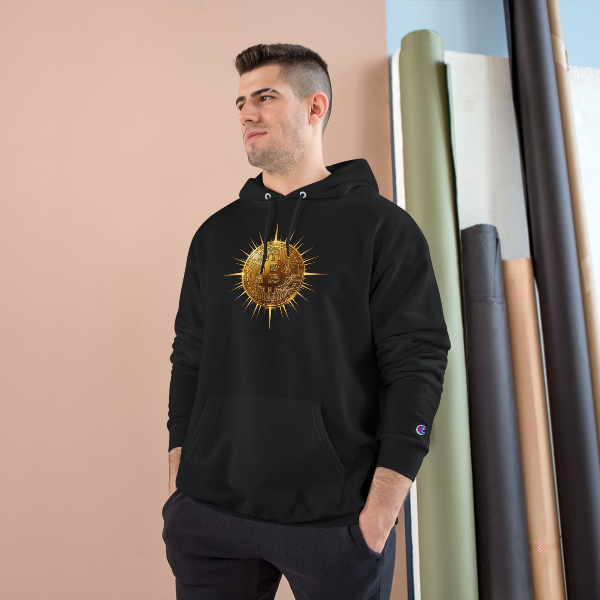 Bitcoin Hoodie — Golden Crypto Logo Sweatshirt