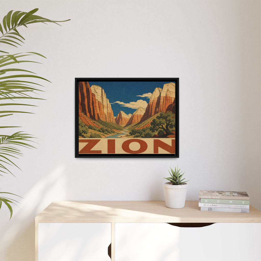 Zion Vintage Travel Poster Canvas Wall Art Print Ready to Hang