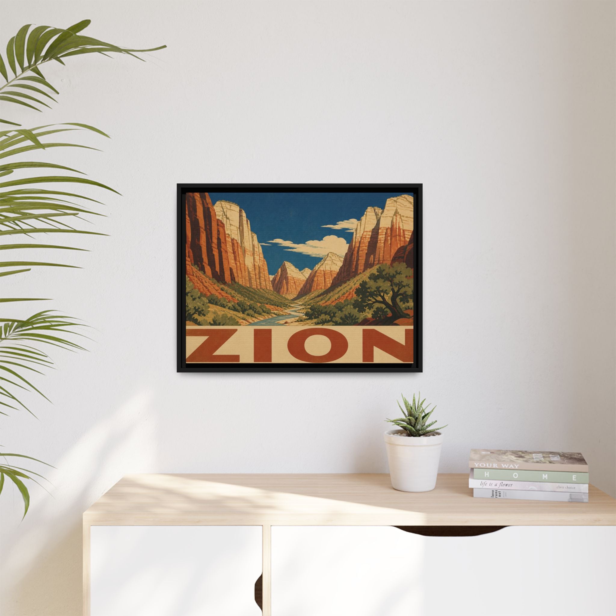 Zion Vintage Travel Poster Canvas Wall Art Print Ready to Hang
