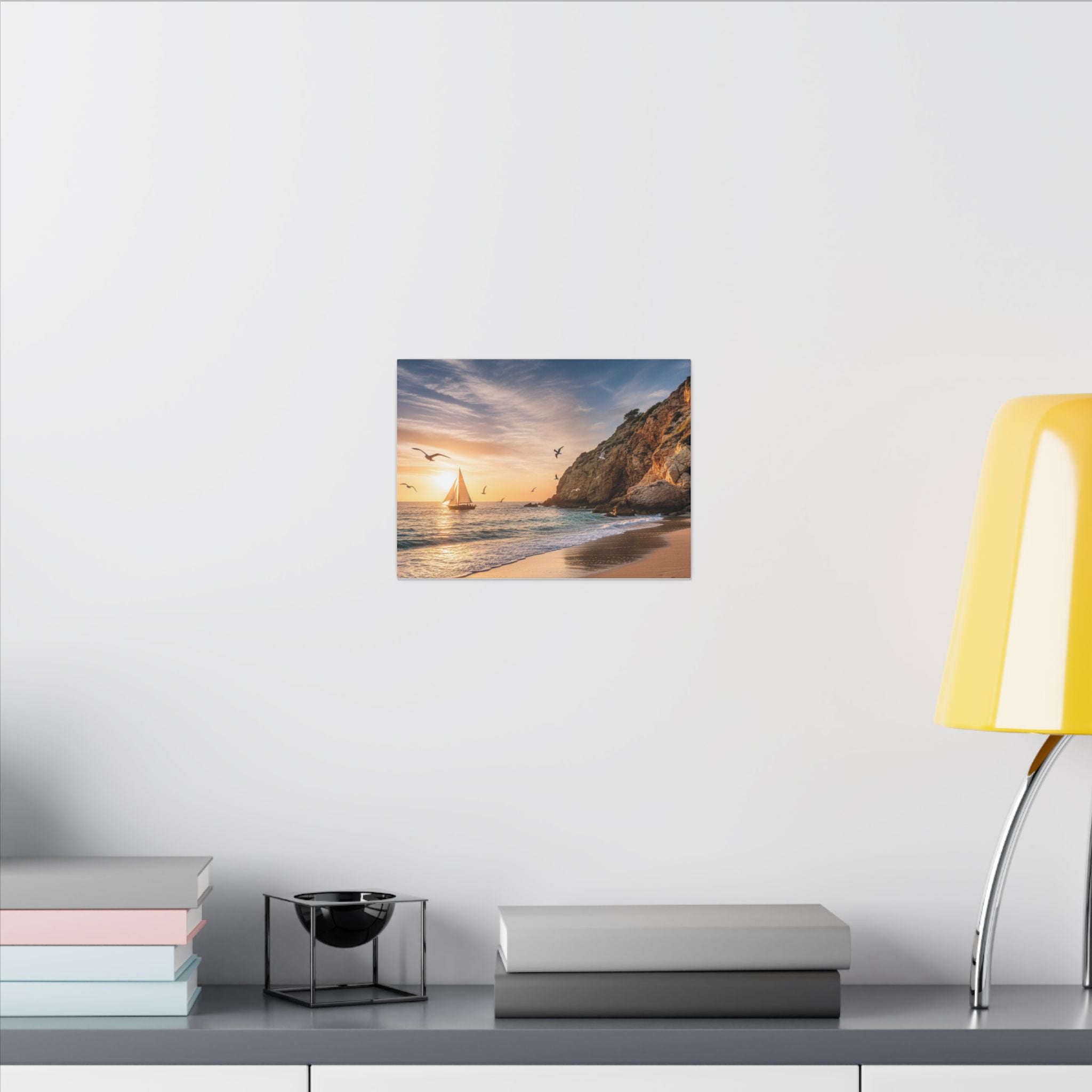 Seaside Sunset Sail Canvas