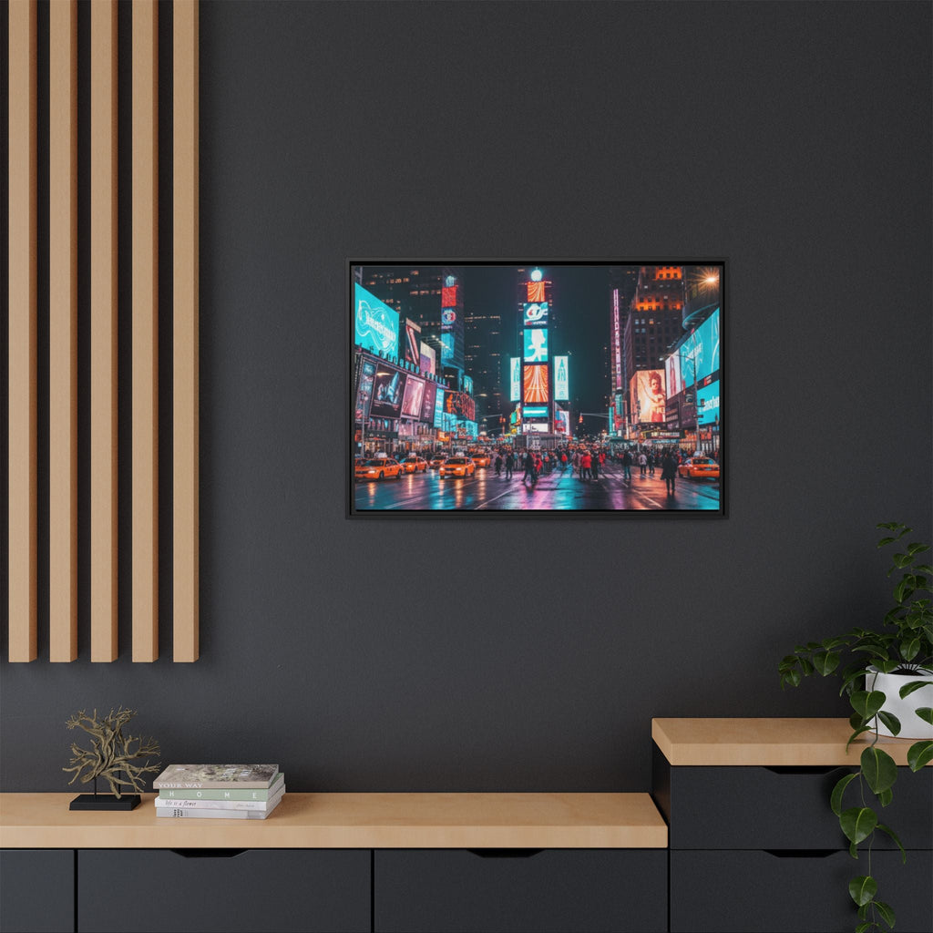 New york / Japan Nightskape Cityskape Framed Canvas Art - Stunning