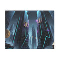 Crypto City Canvas Print — Futuristic Bitcoin & Ethereum Wall Art