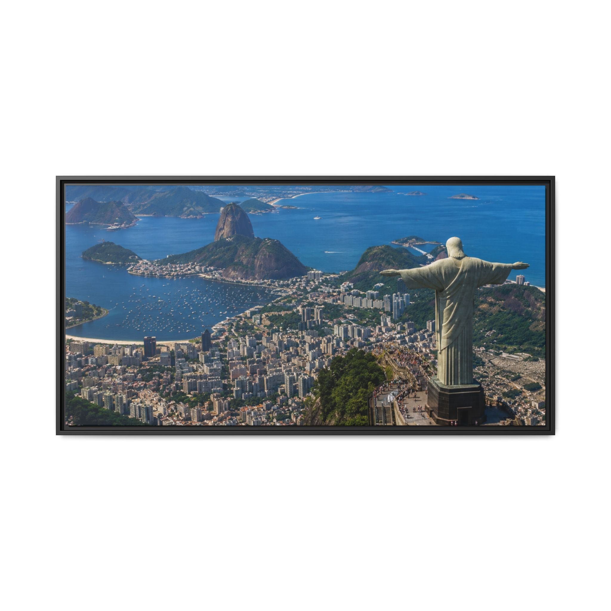 Rio de Janeiro Matte Canvas Print — Framed Wall Art of Christ the Redeemer & Sugarloaf Bay