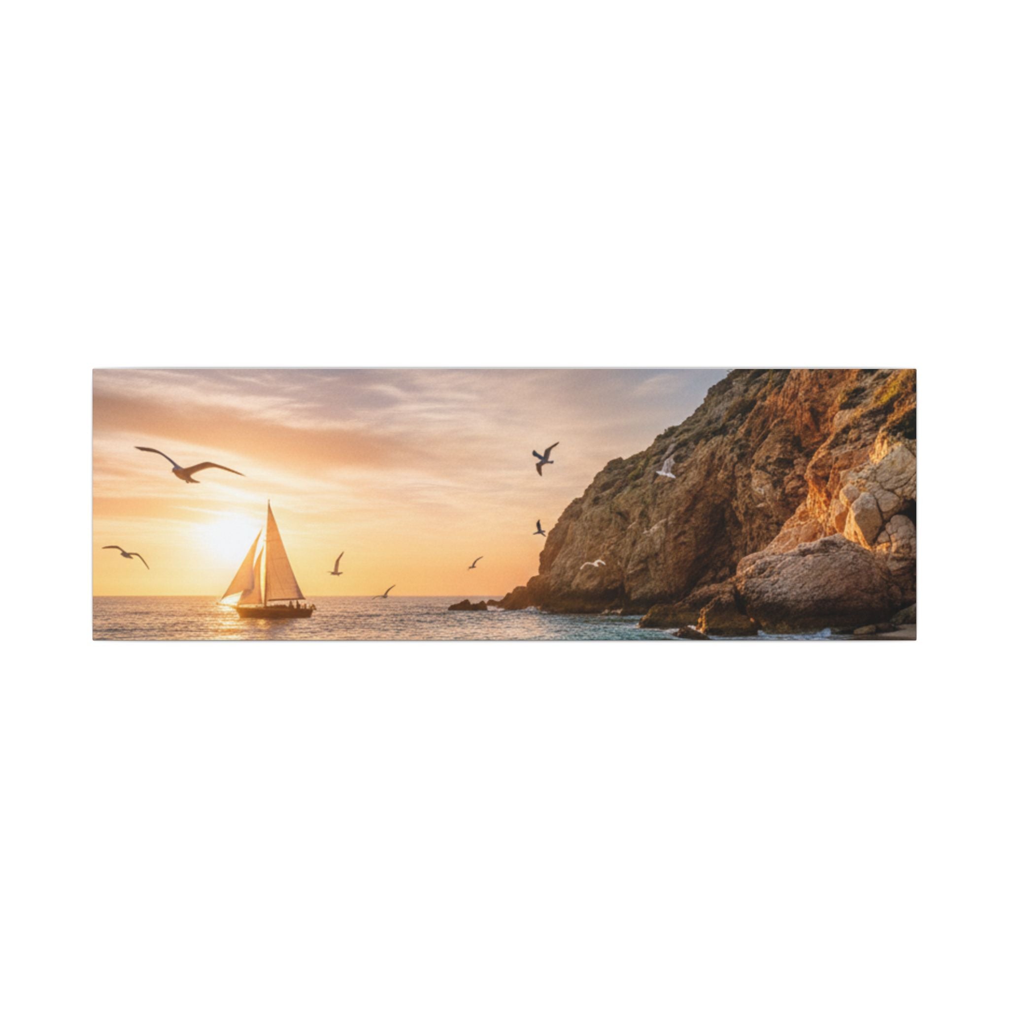 Seaside Sunset Sail Canvas
