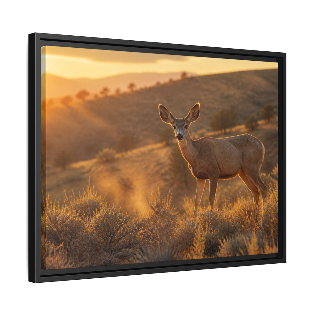 Mule Deer Golden Hour Canvas Wall Art Print Ready to Hang