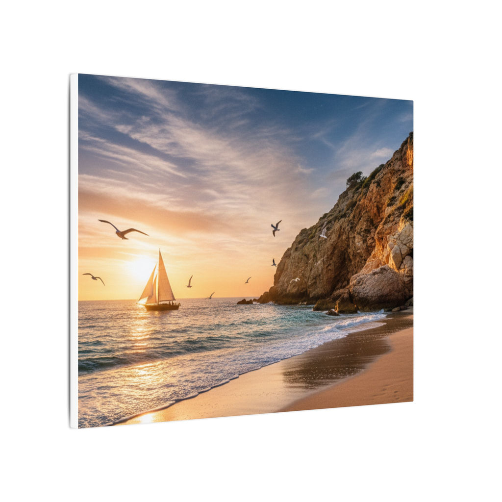 Seaside Sunset Sail Canvas