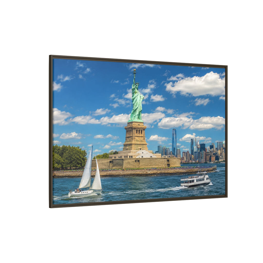 Statue of Liberty Matte Framed Canvas Print — New York City Landmark Wall Art