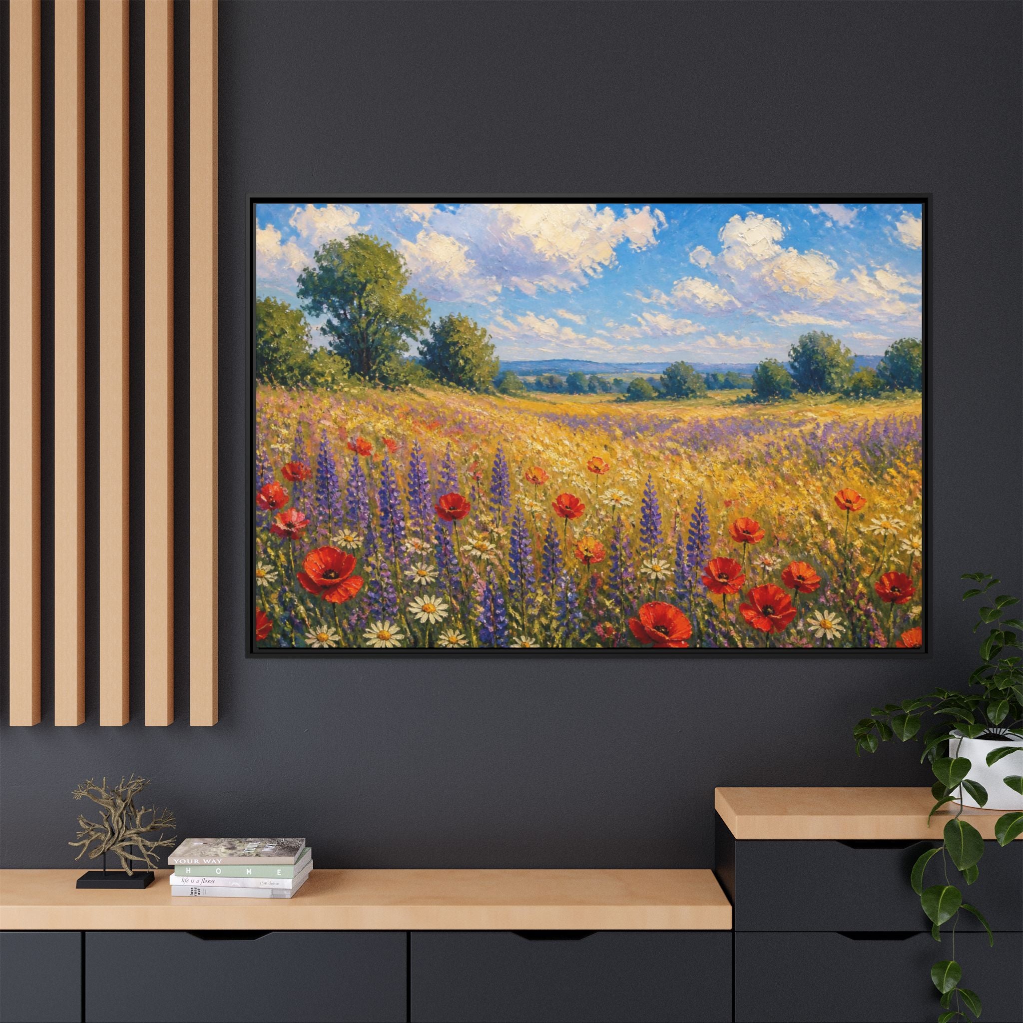Wildflower Meadow Canvas Wall Art Print Ready to Hang