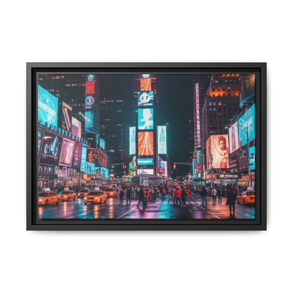 New york / Japan Nightskape Cityskape Framed Canvas Art - Stunning