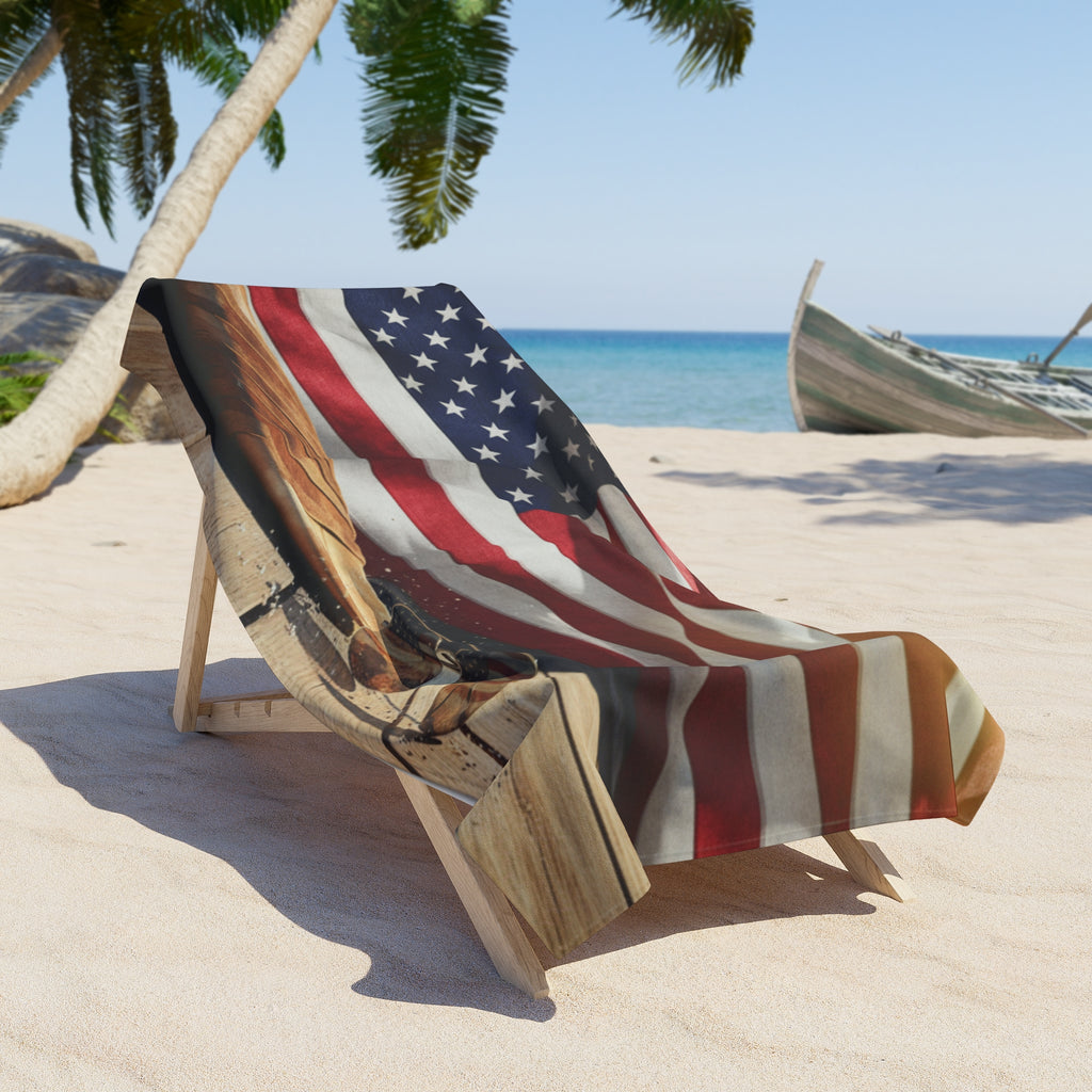 American Flag Beach Towel – Patriotic USA Stars & Stripes Summer Towel
