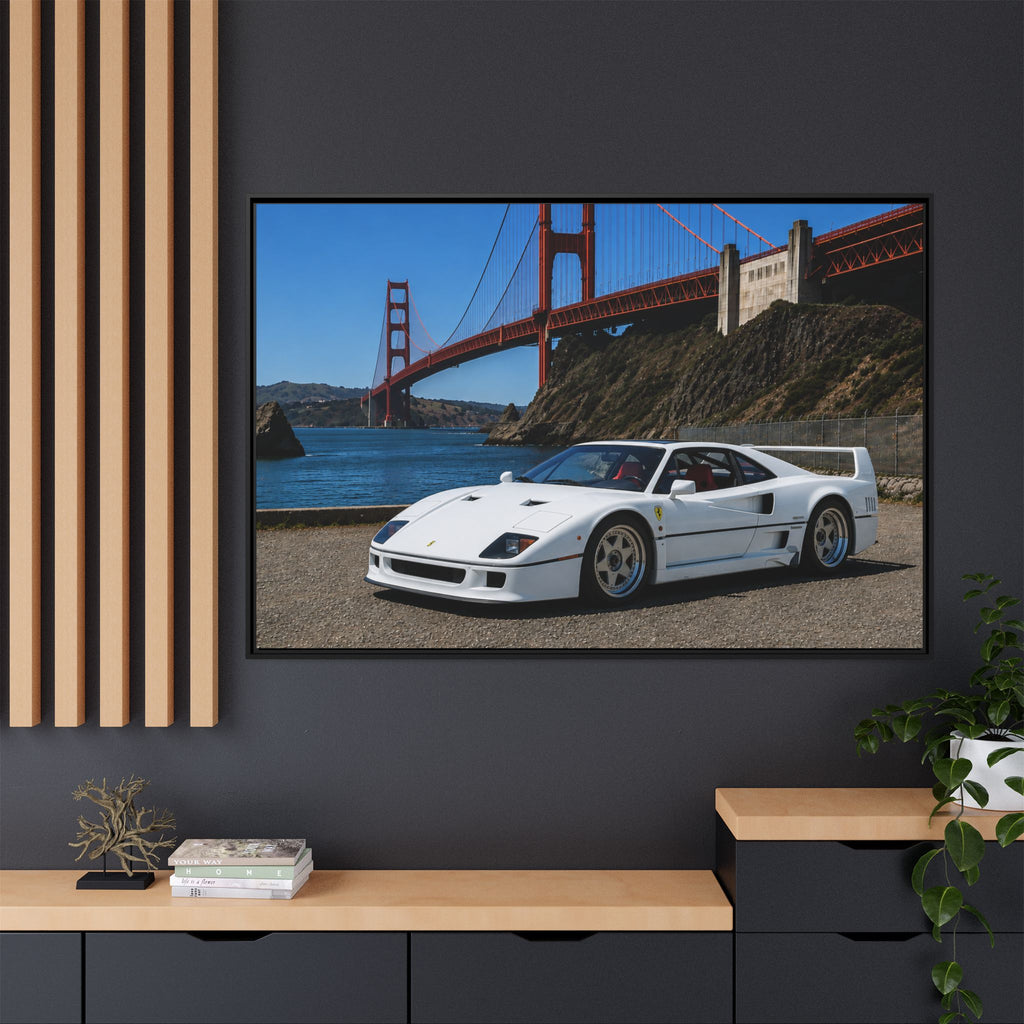 Ferrari F40 1987 Canvas Print — Golden Gate Bridge - Stunning Photo
